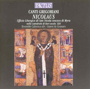 CD Shop - GREGORIAN CHANT NICOLAUS-BARI XIII CENT.