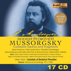CD Shop - SOLOISTS OF BOLSHOI THEAT MUSSORGSKY - COMPLETE OPERAS AND FRAGMENTS