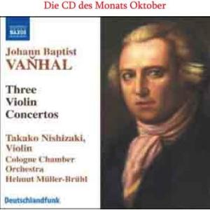CD Shop - VANHAL, J.B. 3 VIOLIN CONCERTOS