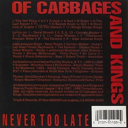 CD Shop - OF CABBAGES AND KINGS NEVER TOO LATE