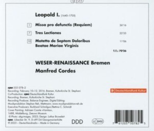 CD Shop - WESER-RENAISSANCE BREMEN REQUIEM: MISSA PRO DEFUNCTIS