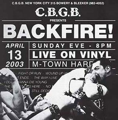 CD Shop - BACKFIRE LIVE AT CBGB\