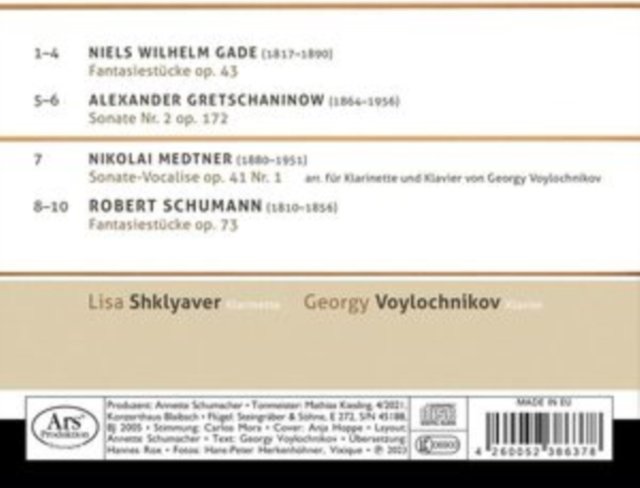 CD Shop - SHKLYAVER, LISA & GEO... NIELS W. GADE: WORKS FOR CLARINET & PIANO