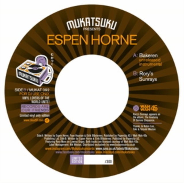 CD Shop - HORNE, ESPEN 7-BAKEREN/BERGEN SUNRAYS